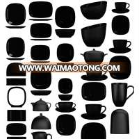 Black Color Porcelain Fine Bone China Dinnerware Tableware Sets For Hotel Restaurant