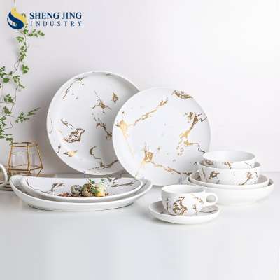 Luxury Fine Porcelain Tableware Vajilla China De Porcelana Vajilla Ceramica For Restaurant