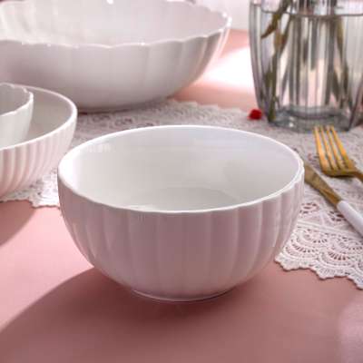 High Quality China Ceramics Round Bowl For Restaurants Glossy Porcelain Soup Bowl Supplier In Guangzhou